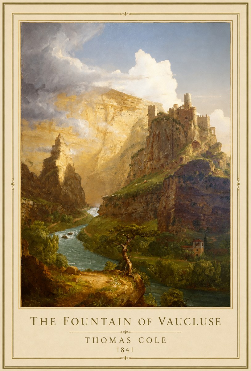 Thomas Cole The Fountain of Vaucluse I No1 - Poszter