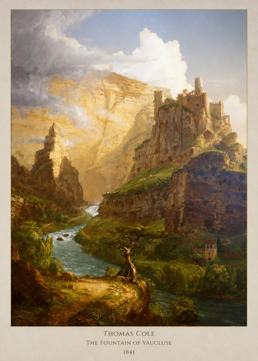 Thomas Cole The Fountain of Vaucluse I No6 - Poszter