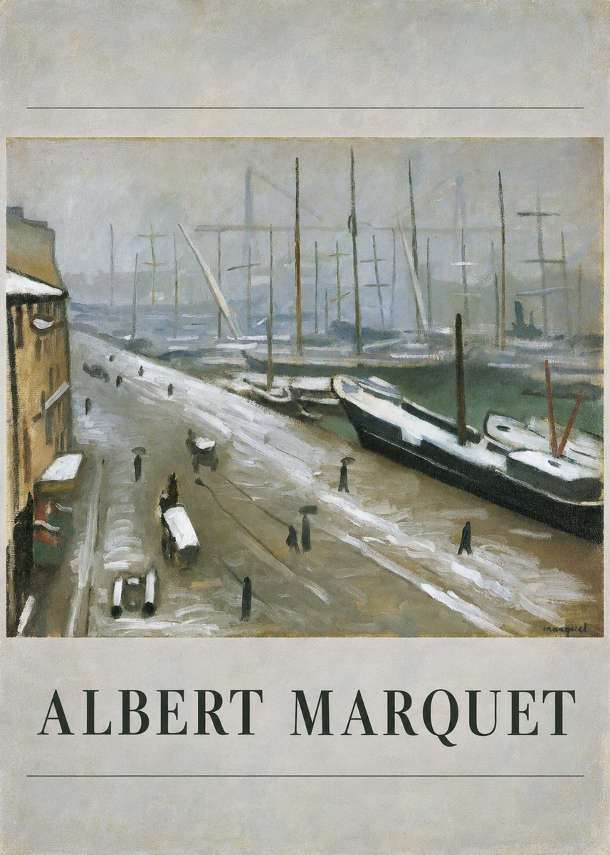 Albert Marquet Le Havre, Le Bassin Sous La Neige No1 - Poszter