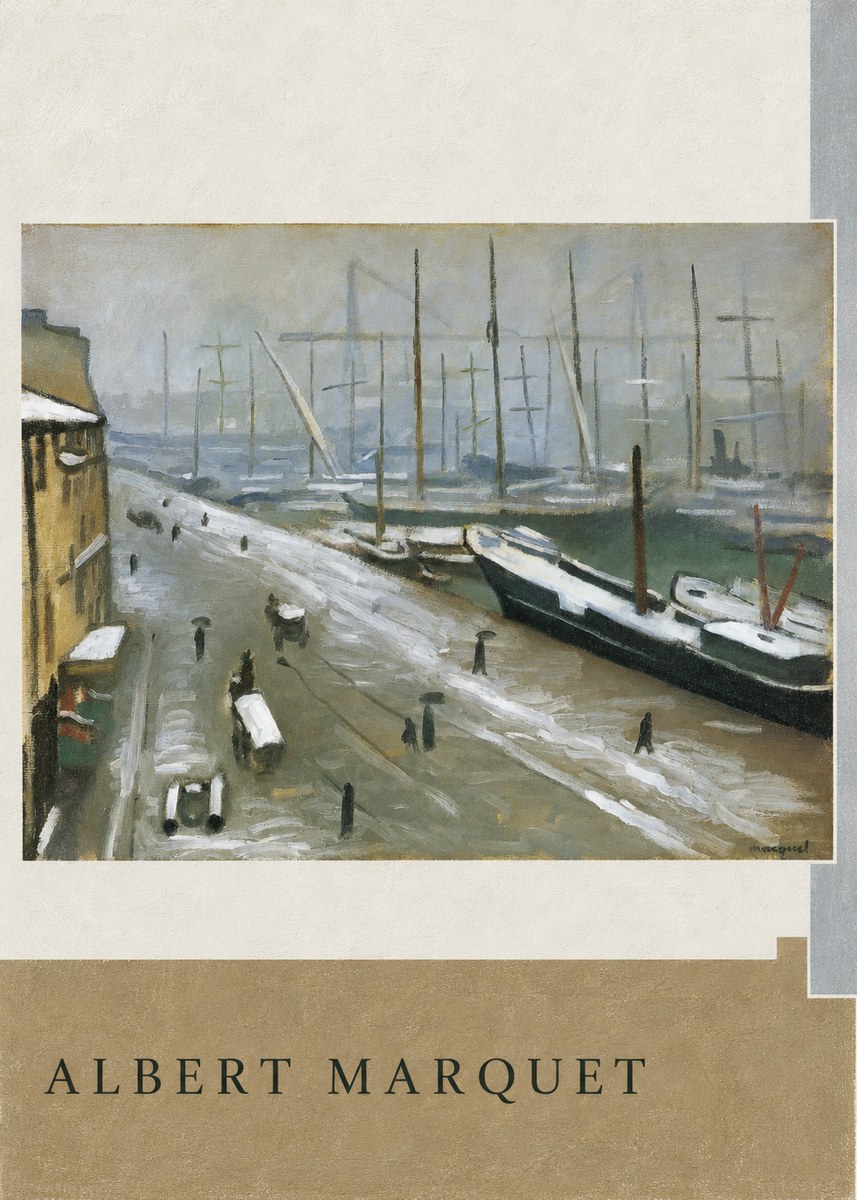 Albert Marquet Le Havre, Le Bassin Sous La Neige No5 - Poszter