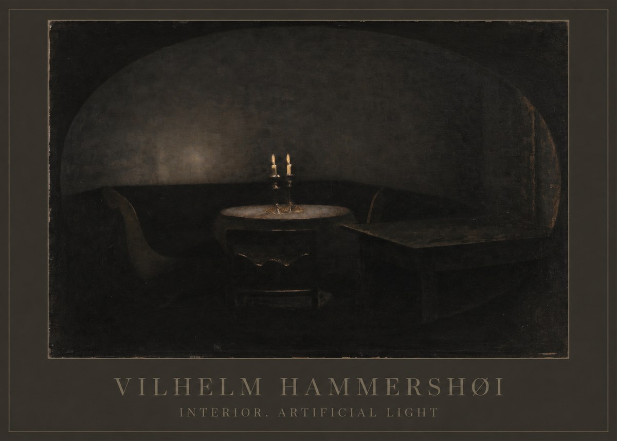 Vilhelm Hammershøi Interior. Artificial Light No1 - Poszter