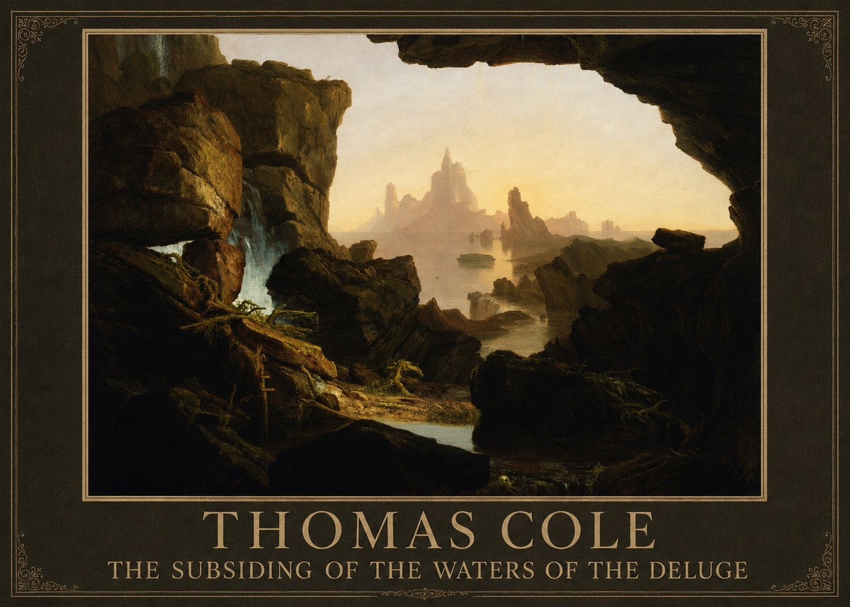 Thomas Cole The Subsiding of the Waters of the Deluge I No1 - Poszter