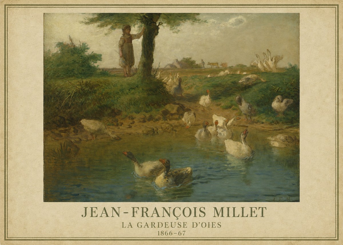 Jean-François Millet La Gardeuse D'oies No1 - Poszter