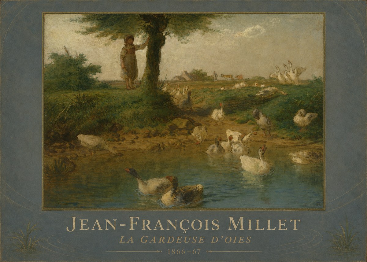 Jean-François Millet La Gardeuse D'oies No3 - Poszter