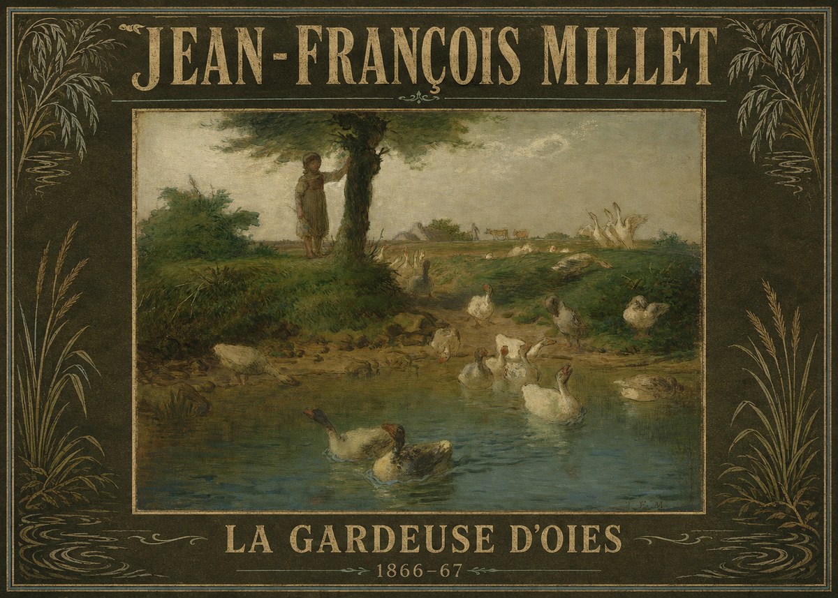 Jean-François Millet La Gardeuse D'oies No4 - Poszter