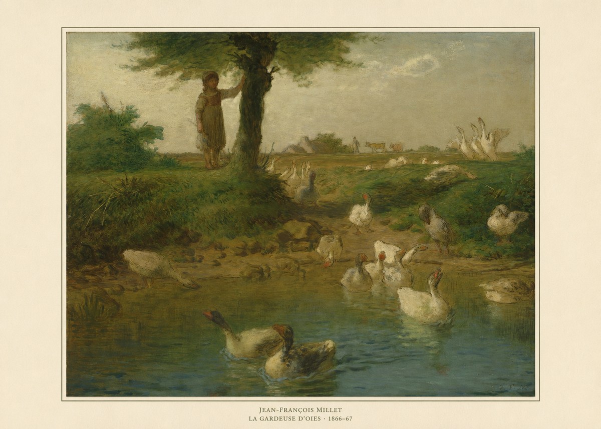 Jean-François Millet La Gardeuse D'oies No6 - Poszter