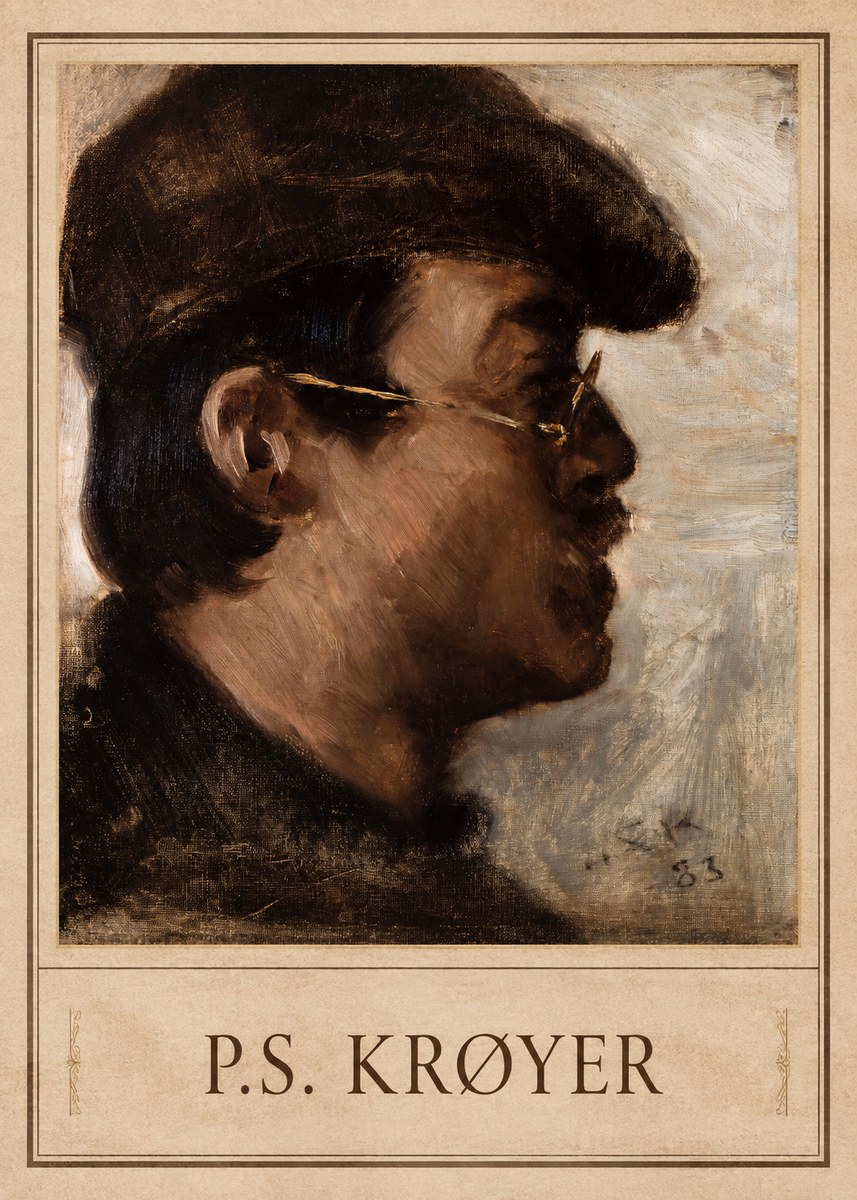 P.S. Krøyer Self-portrait with a Cap No2 - Poszter