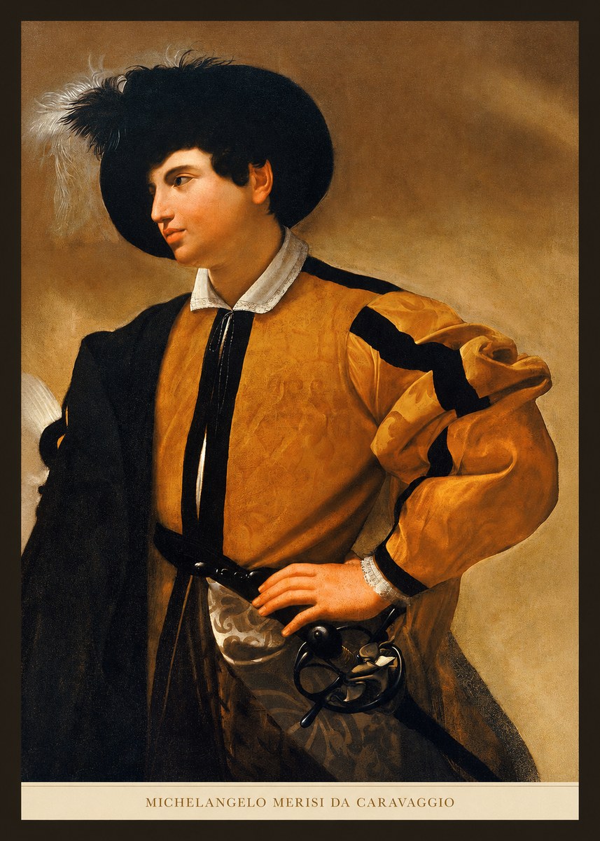 Michelangelo Merisi da Caravaggio Portrait of a Young Man No5 - Poszter