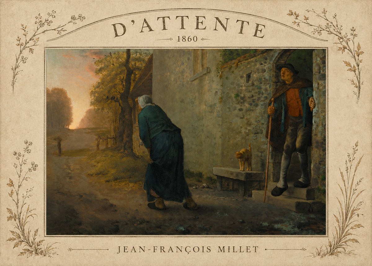 Jean-François Millet D'attente No3 - Poszter