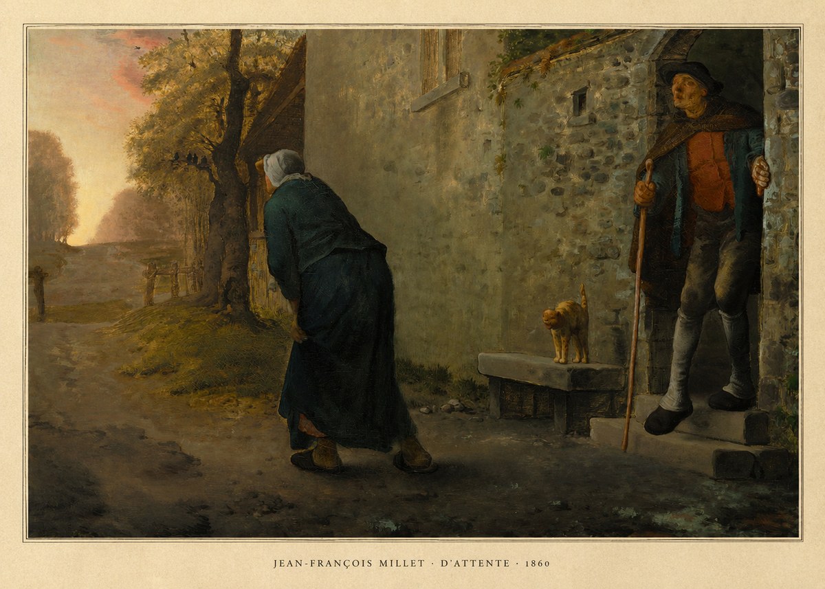 Jean-François Millet D'attente No5 - Poszter