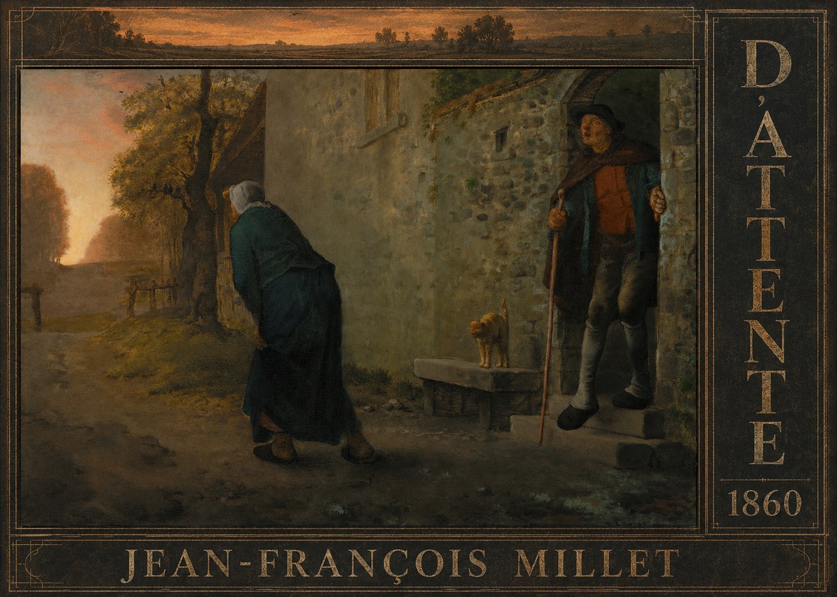 Jean-François Millet D'attente No6 - Poszter