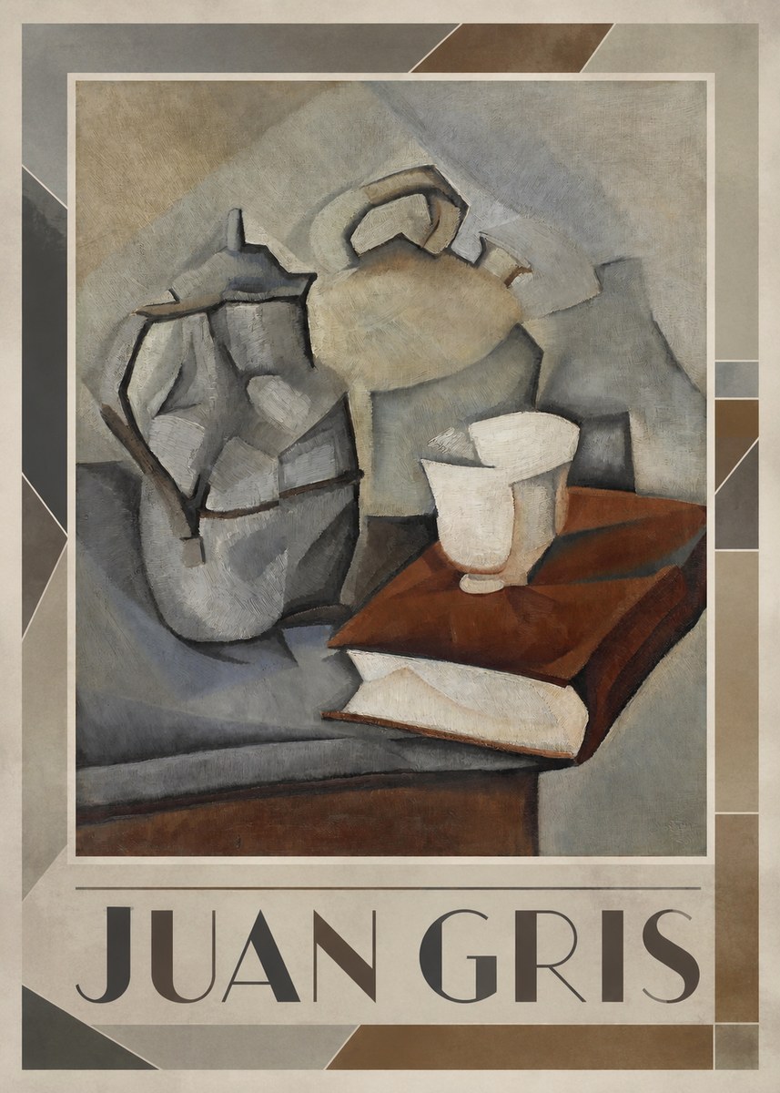 Juan Gris Still Life with Book and Vessels No1 - Poszter