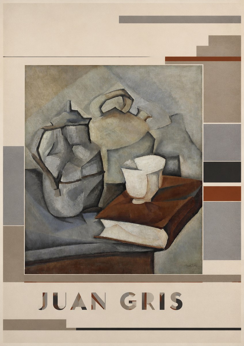 Juan Gris Still Life with Book and Vessels No5 - Poszter
