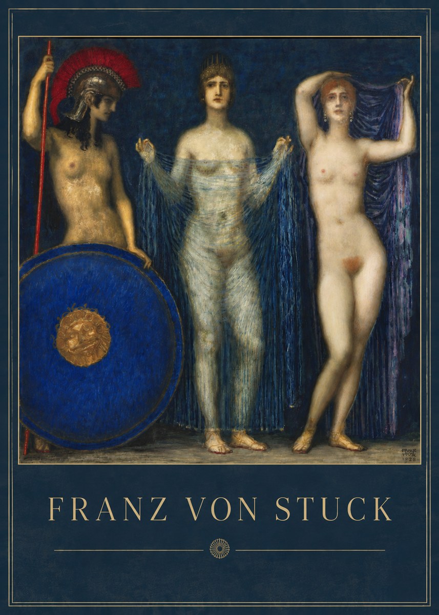 Franz von Stuck The Three Nudes No3 - Poszter