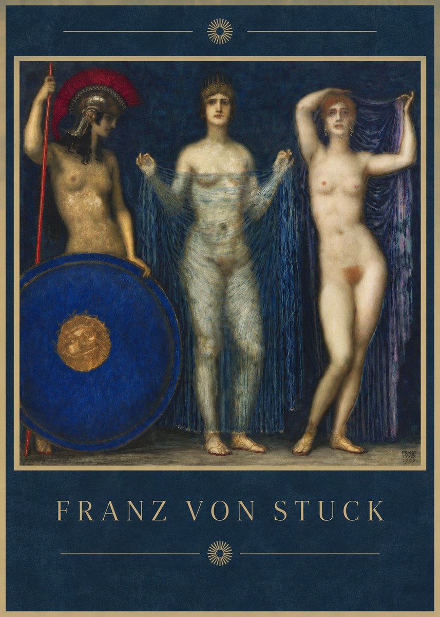 Franz von Stuck The Three Nudes No4 - Poszter