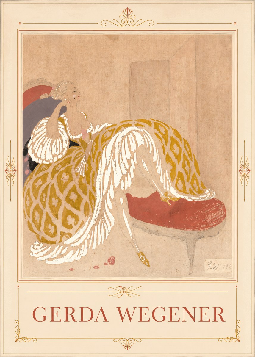 Gerda Wegener Woman in Yellow Dress No5 - Poszter