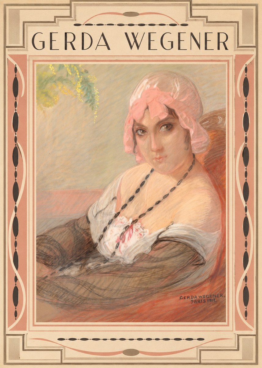 Gerda Wegener Woman in a Pink Bonnet No3 - Poszter