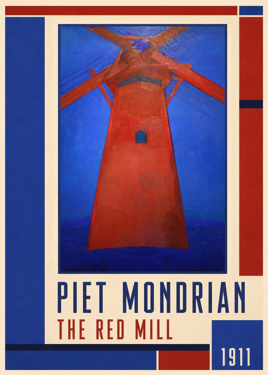 Piet Mondrian The Red Mill No1 - Poszter
