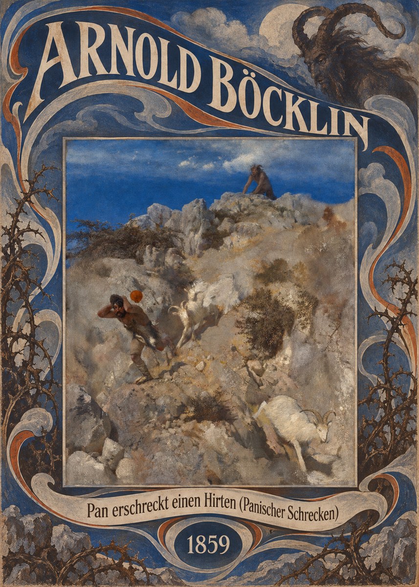 Arnold Böcklin Pan Erschreckt Einen Hirten (Panischer Schrecken) No6 - Poszter