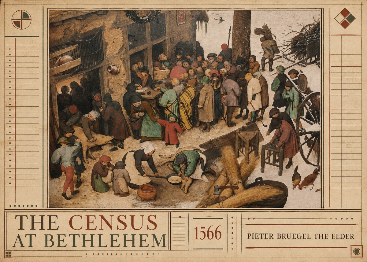 Pieter Bruegel The Census at Bethlehem III No2 - Poszter