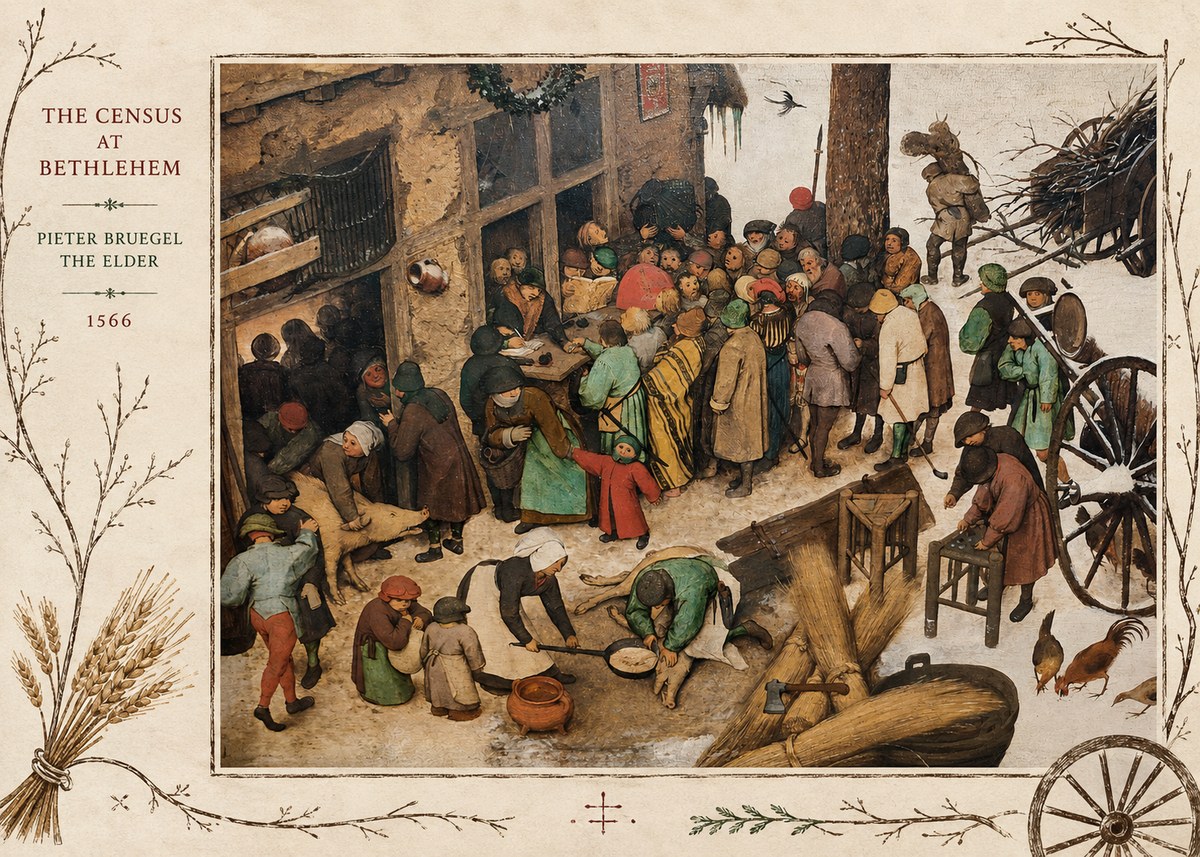 Pieter Bruegel The Census at Bethlehem III No3 - Poszter