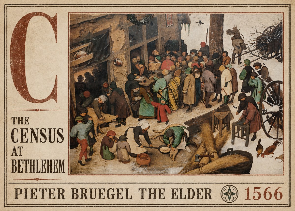 Pieter Bruegel The Census at Bethlehem III No4 - Poszter