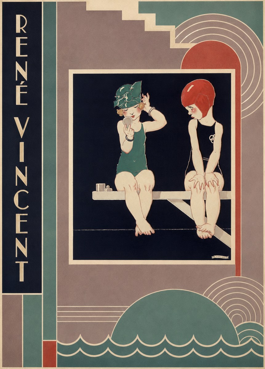 René Vincent At the Poolside No2 - Poszter