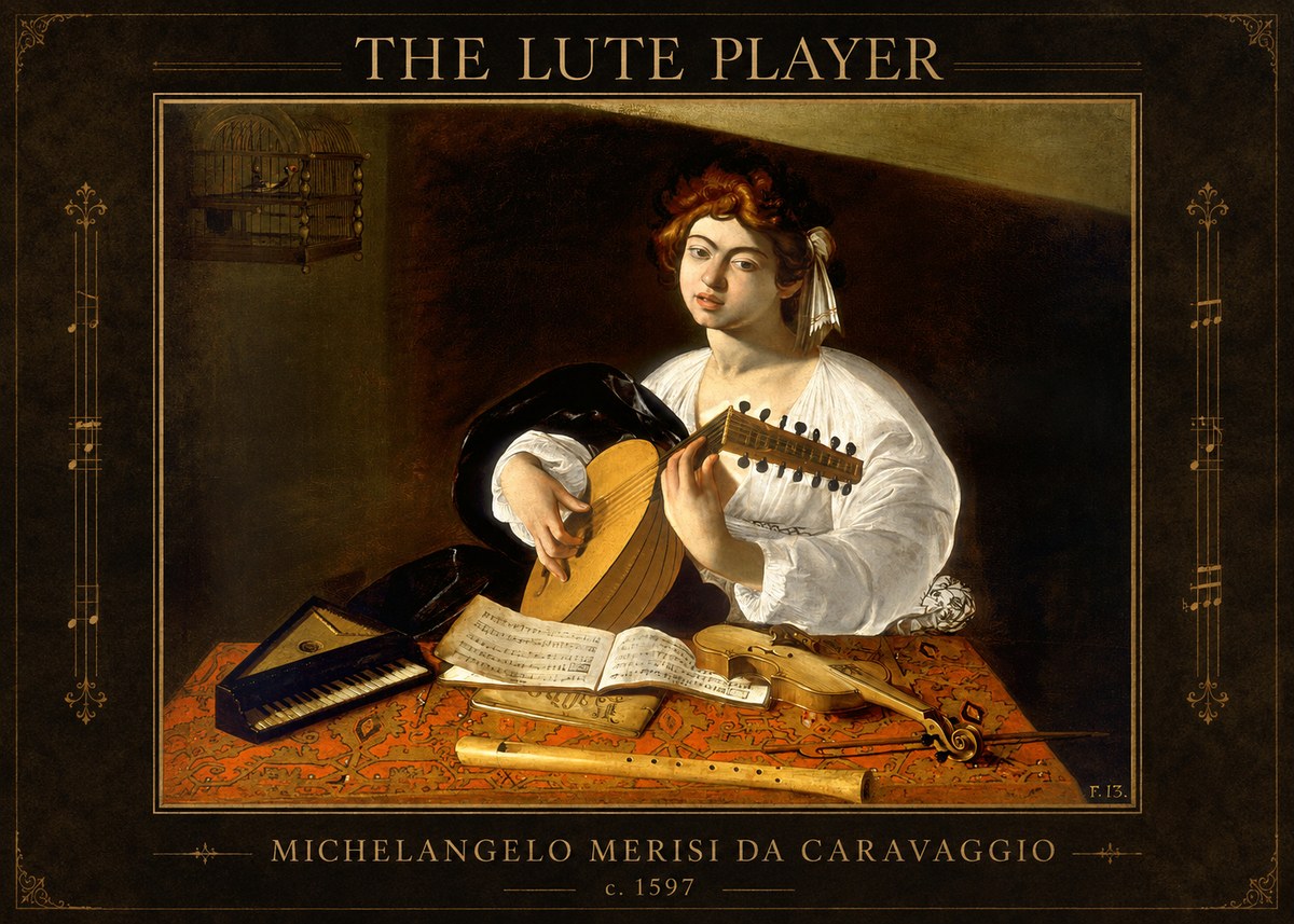 Michelangelo Merisi da Caravaggio The Lute Player No4 - Poszter