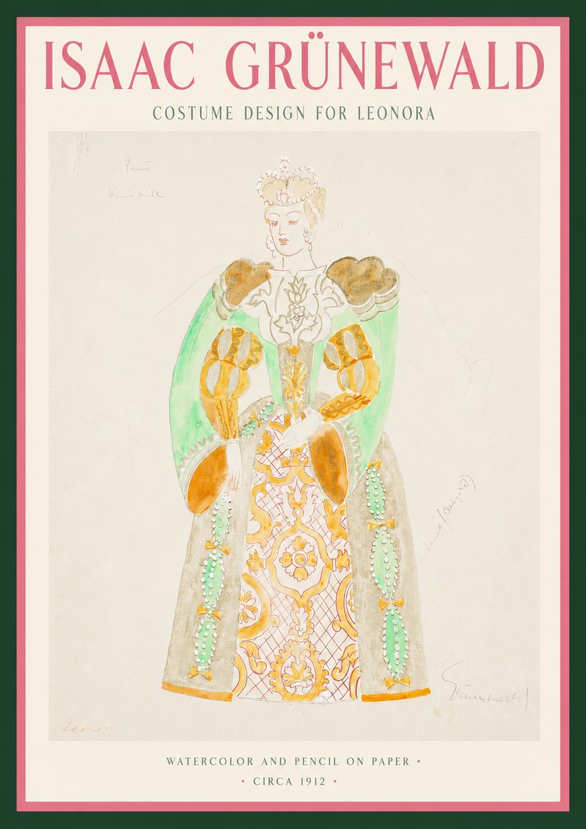 Isaac Grünewald Costume Design for Leonora No3 - Poszter