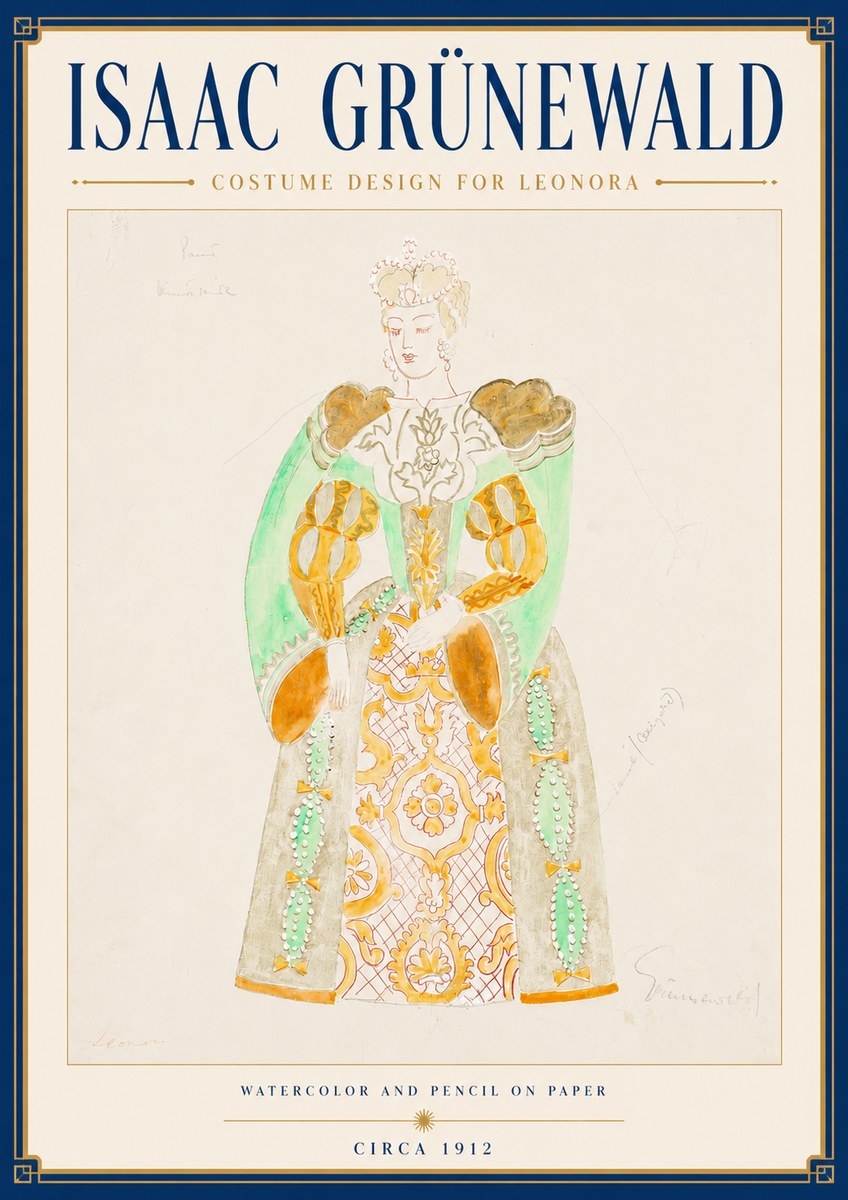 Isaac Grünewald Costume Design for Leonora No4 - Poszter