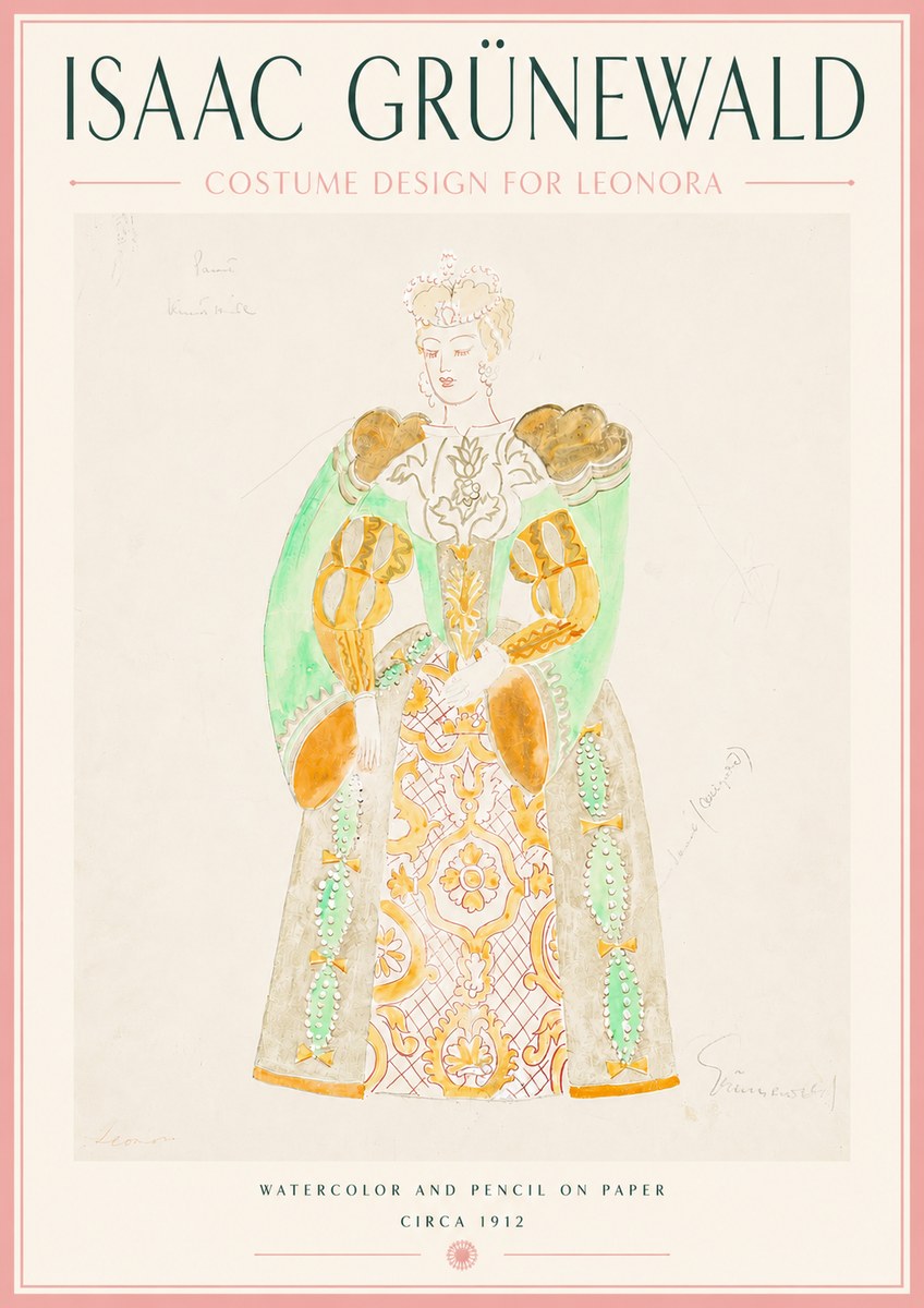 Isaac Grünewald Costume Design for Leonora No5 - Poszter