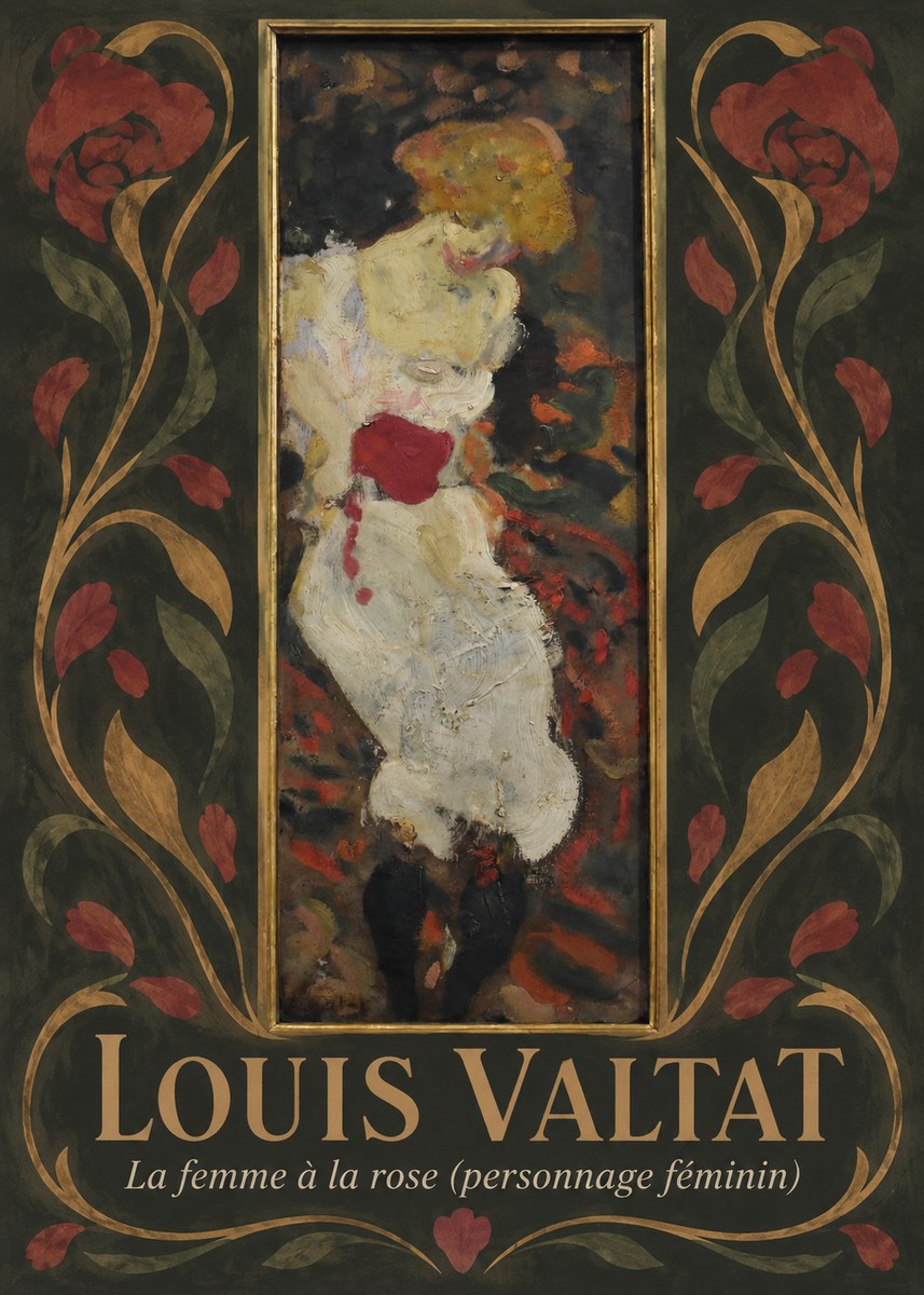 Louis Valtat La Femme À La Rose (Personnage Féminin) No6 - Poszter
