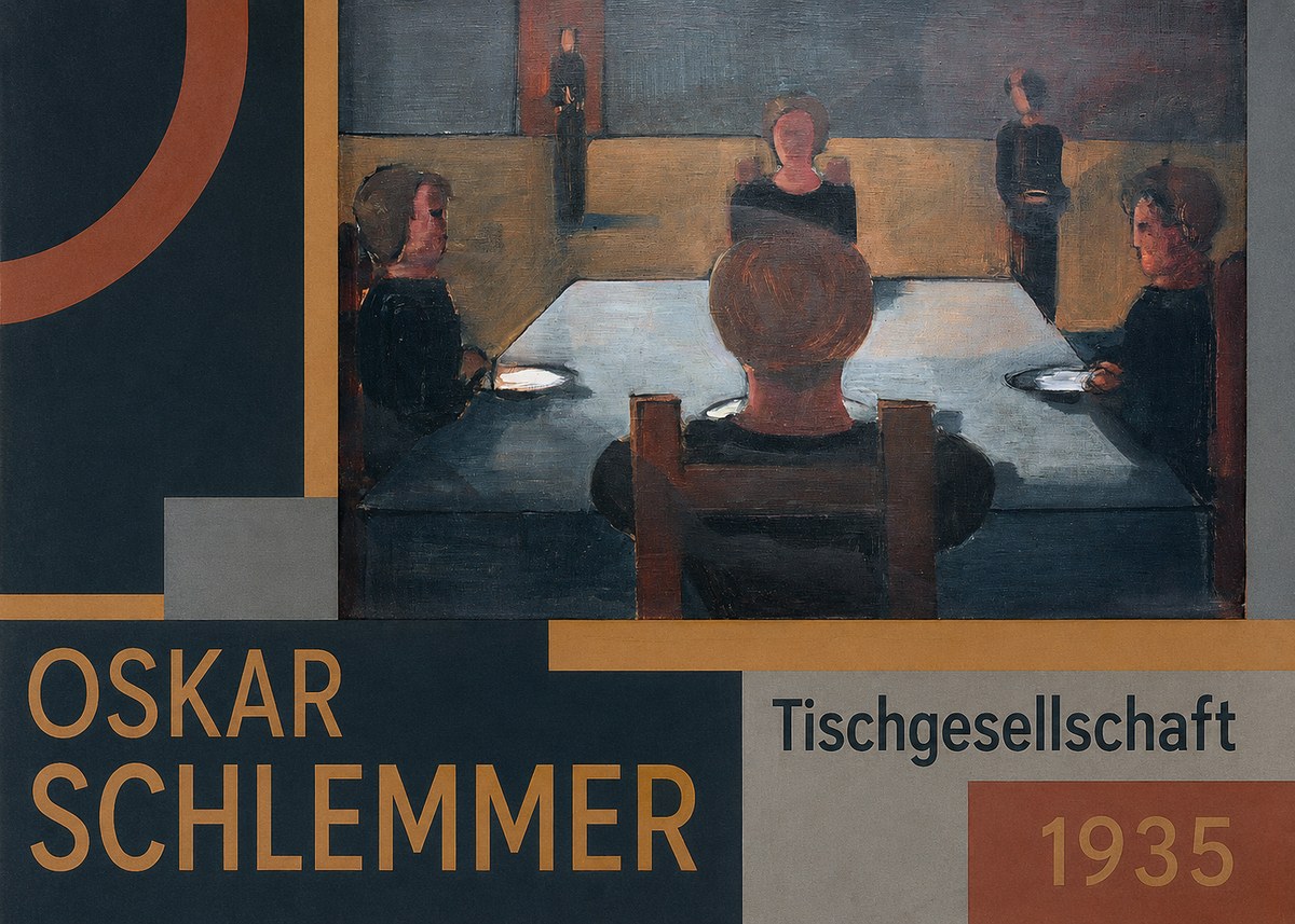 Oskar Schlemmer Tischgesellschaft No5 - Poszter