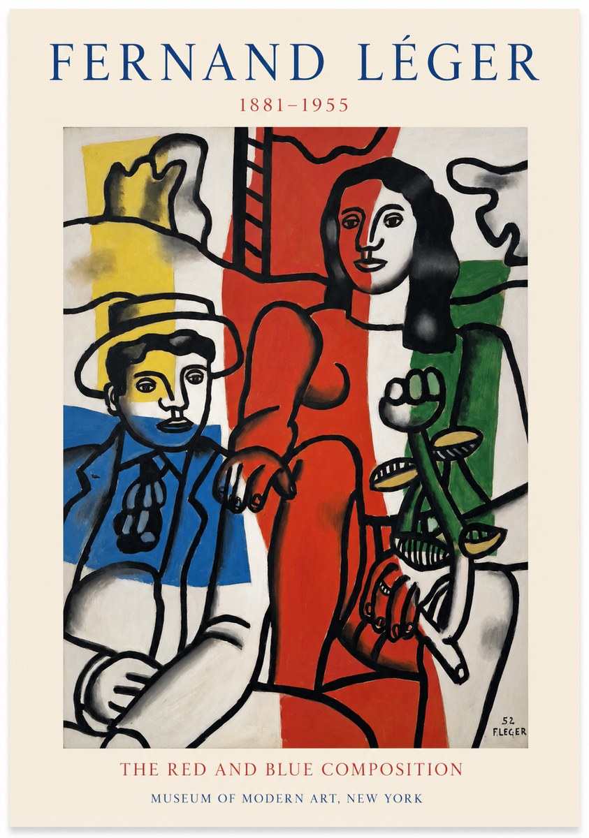 Fernand Léger The Red and Blue Composition No1 - Poszter