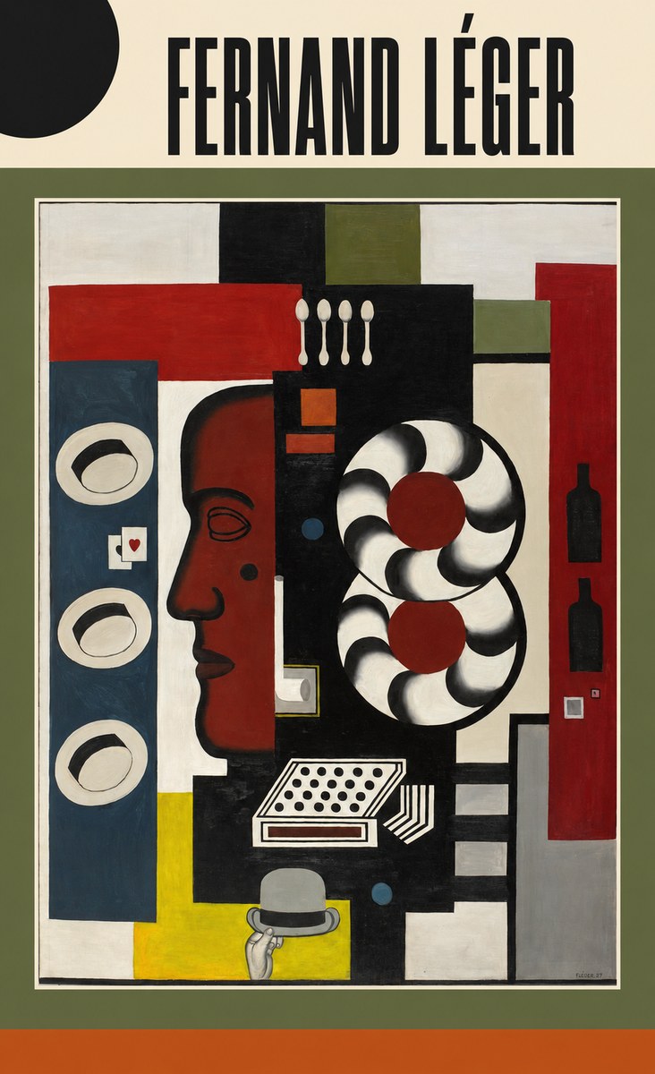 Fernand Léger Composition with Hand and Hats No5 - Poszter