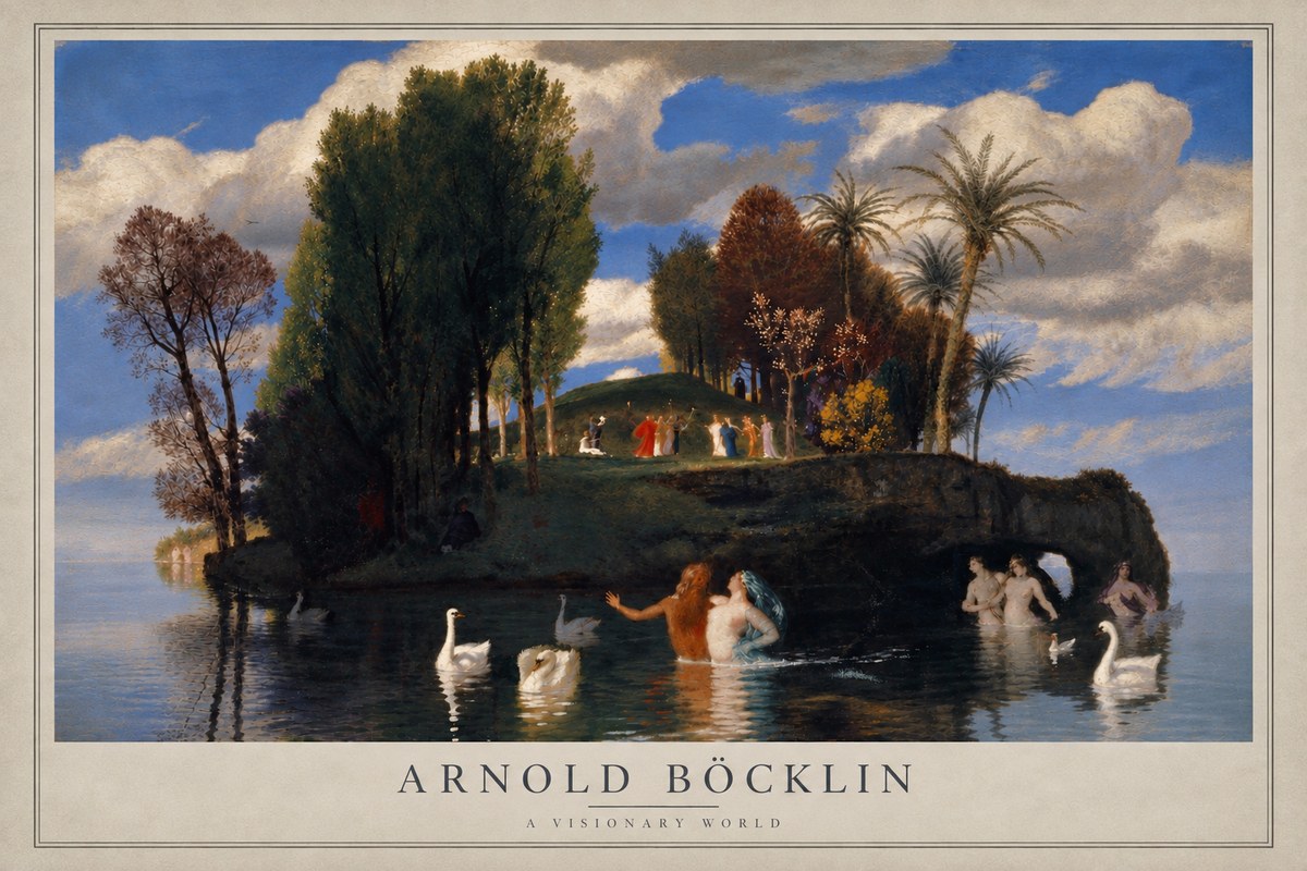 Arnold Böcklin The Island of Life No4 - Poszter