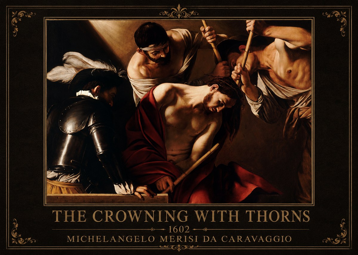 Michelangelo Merisi da Caravaggio The Crowning with Thorns II No1 - Poszter