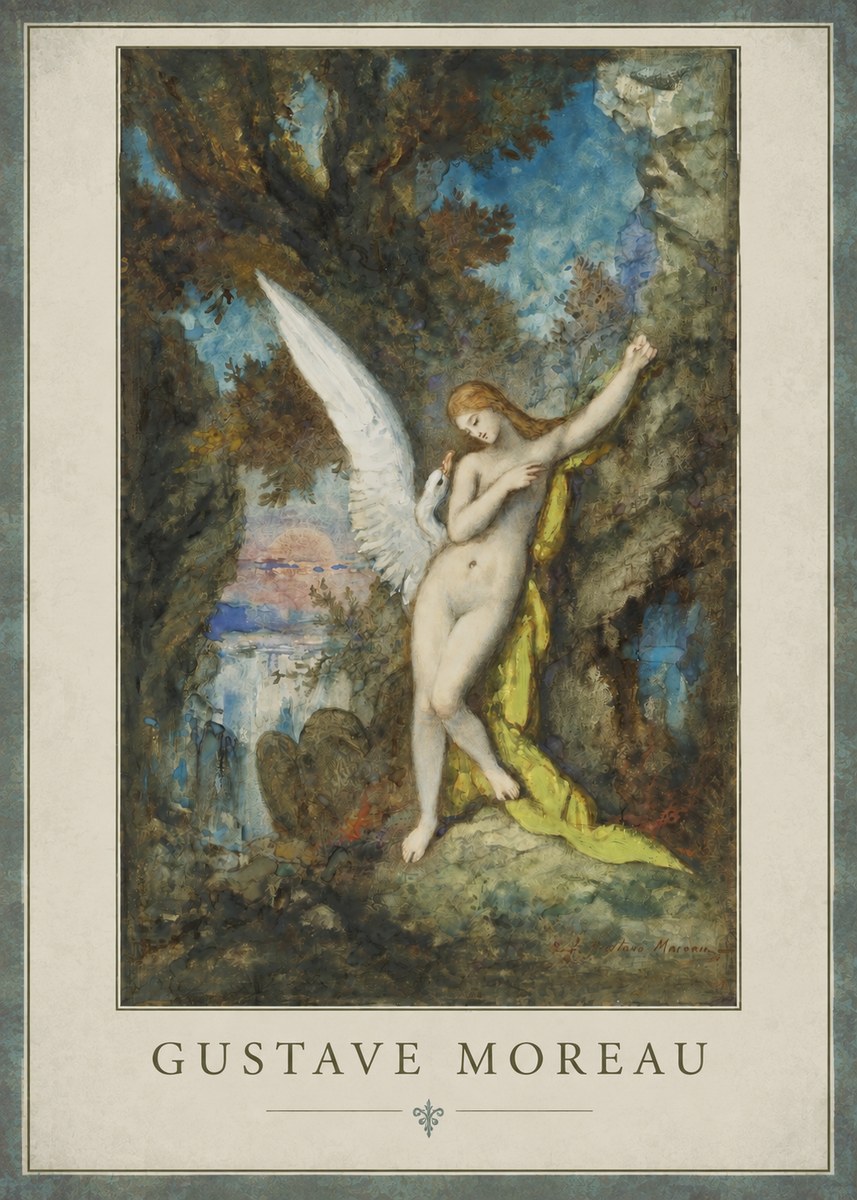 Gustave Moreau Leda and the Swan No3 - Poszter