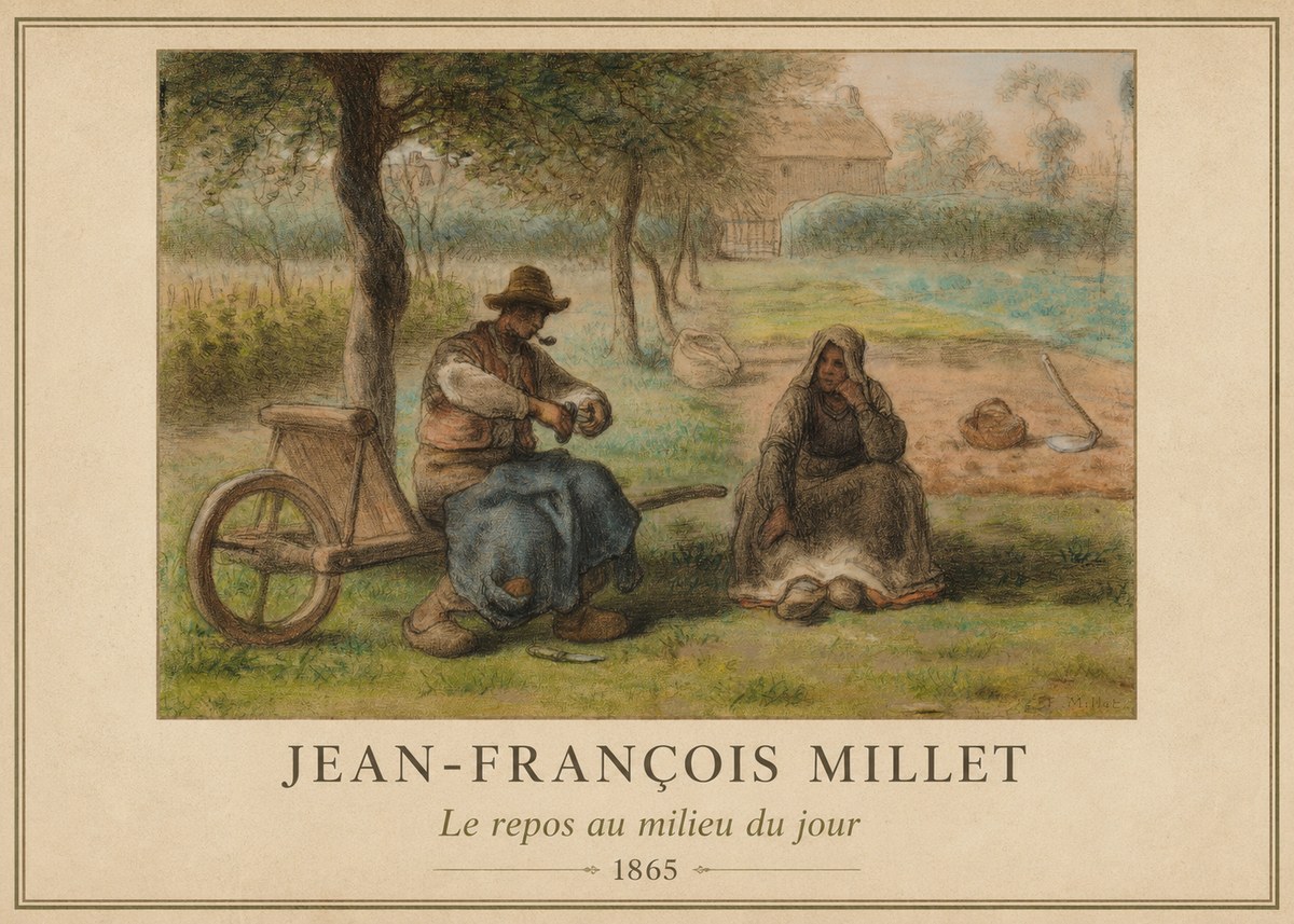 Jean-François Millet Le Repos Au Milieu Du Jour No1 - Poszter