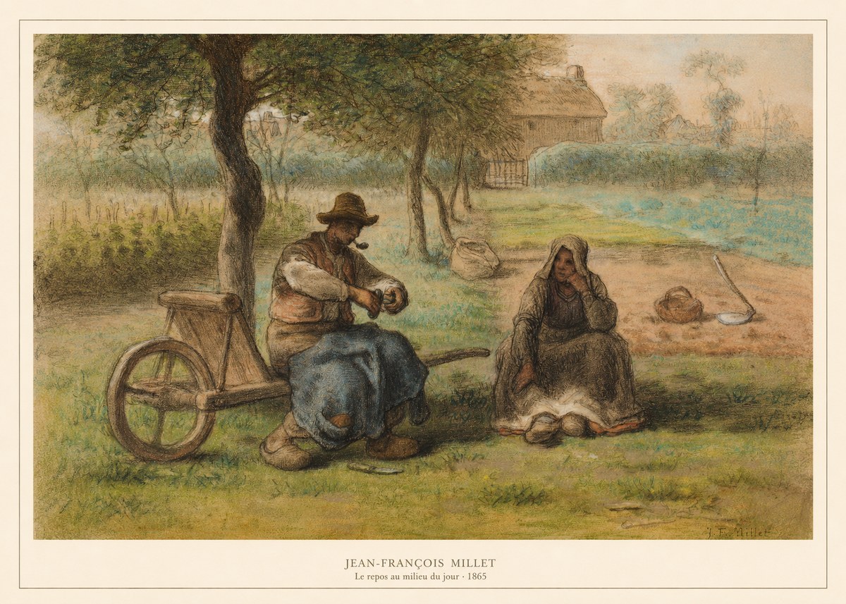 Jean-François Millet Le Repos Au Milieu Du Jour No5 - Poszter