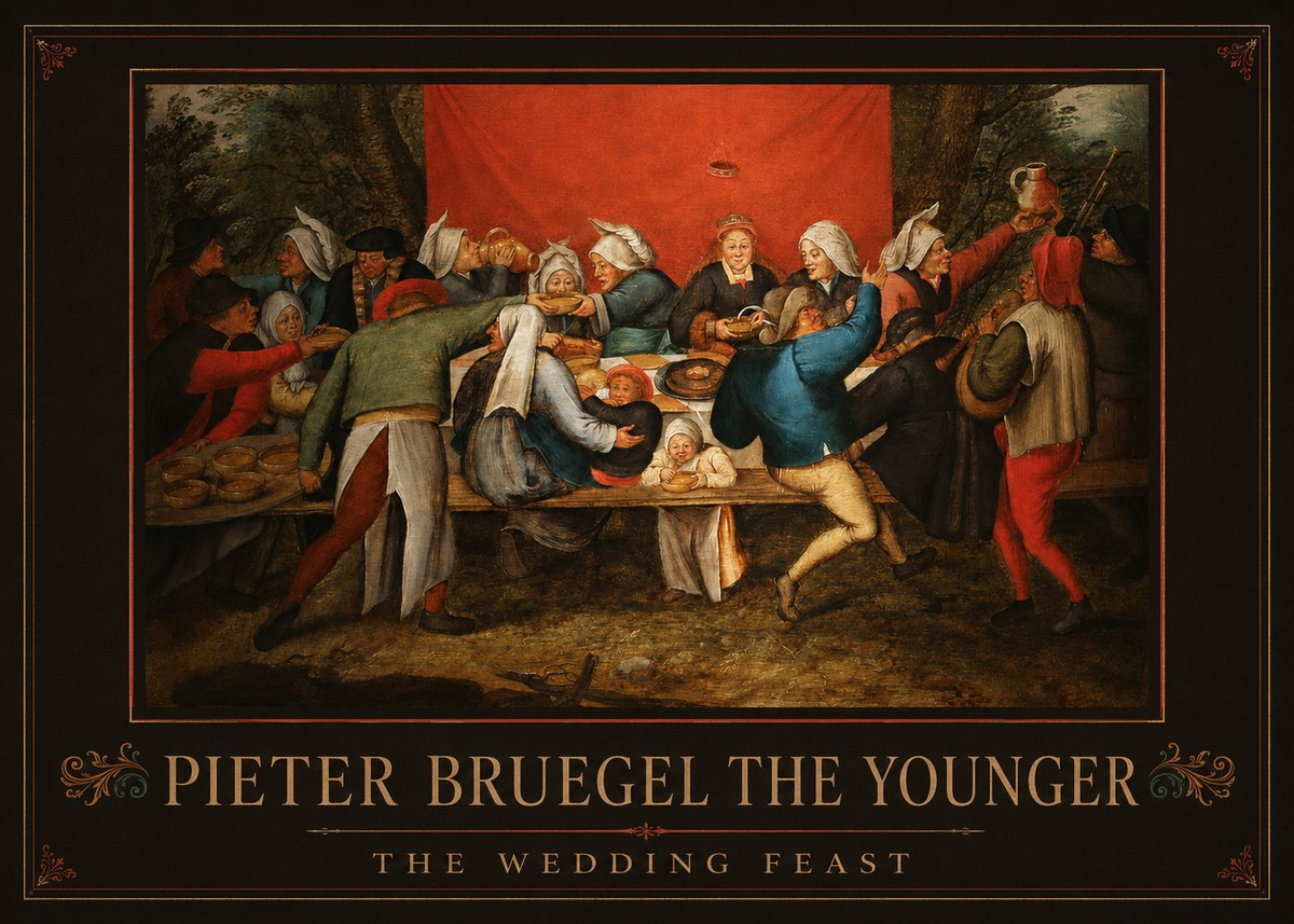 Pieter Bruegel The Wedding Feast No1 - Poszter