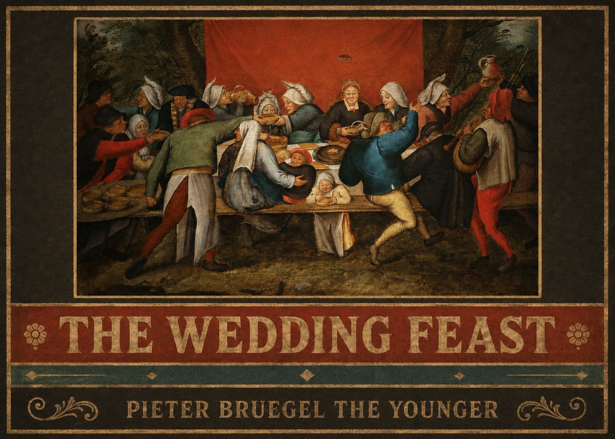 Pieter Bruegel The Wedding Feast No6 - Poszter