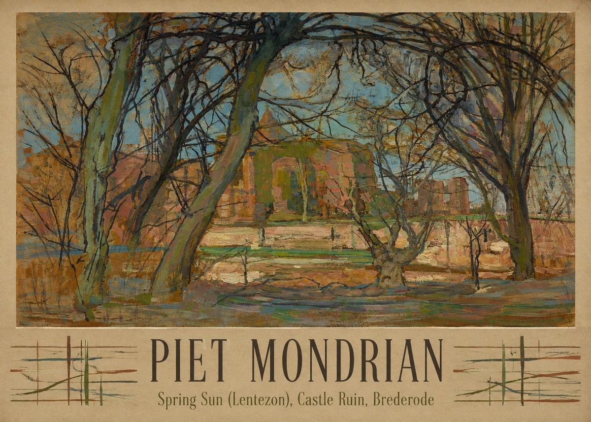 Piet Mondrian Spring Sun (Lentezon), Castle Ruin, Brederode No2 - Poszter
