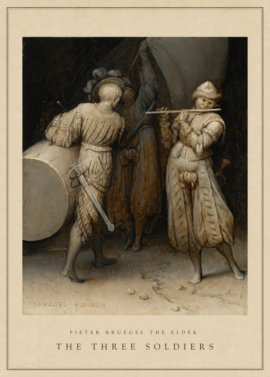 Pieter Bruegel The Three Soldiers No4 - Poszter