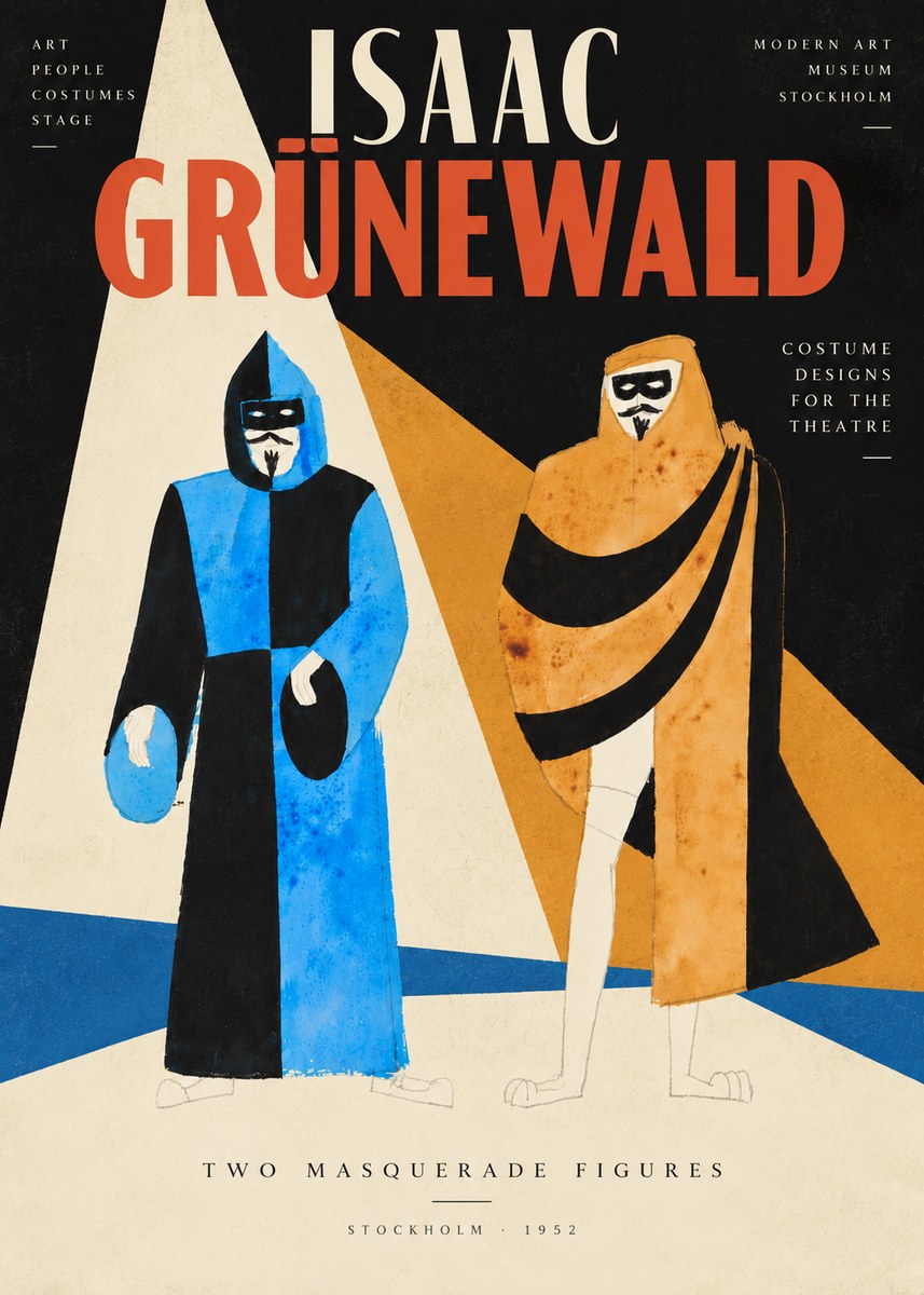 Isaac Grünewald Two Masquerade Figures - Costume Sketch No5 - Poszter
