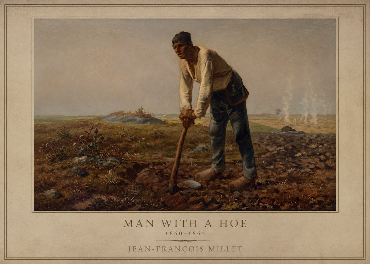 Jean-François Millet Man with a Hoe No1 - Poszter