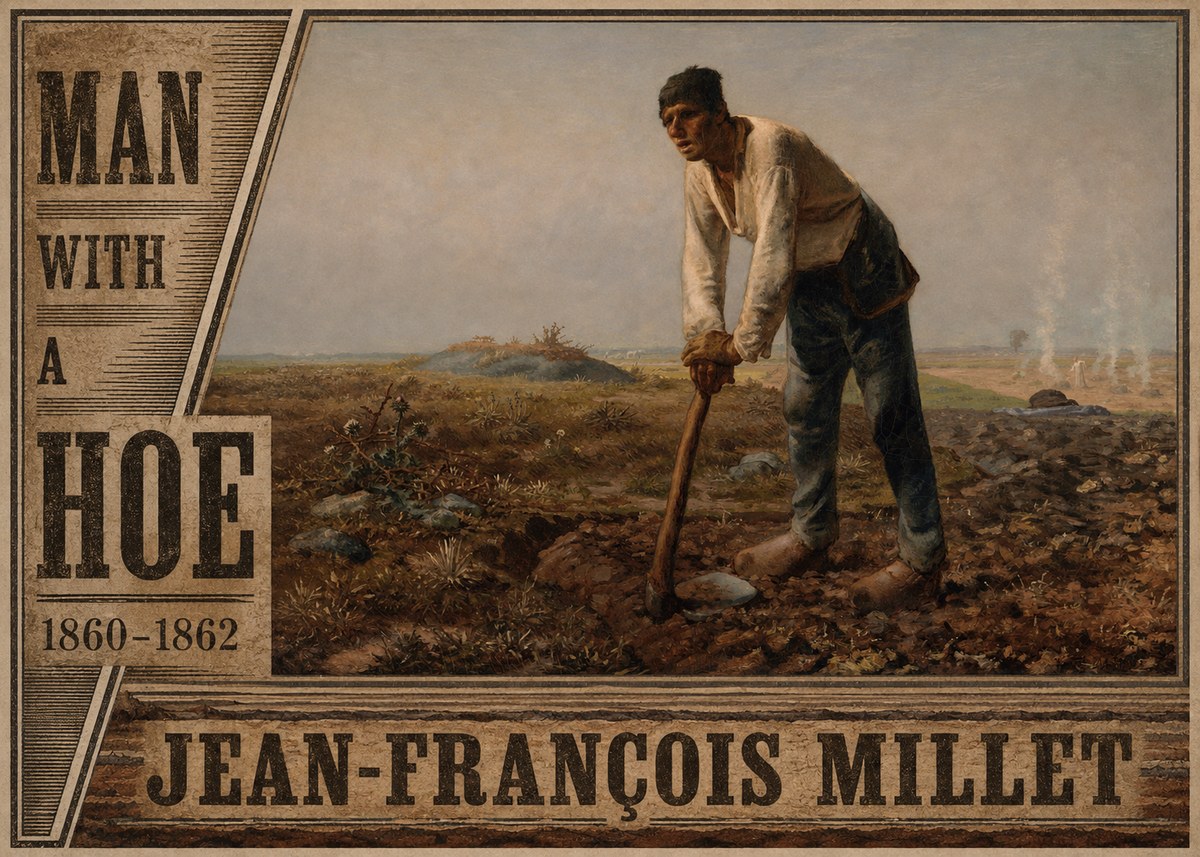 Jean-François Millet Man with a Hoe No5 - Poszter