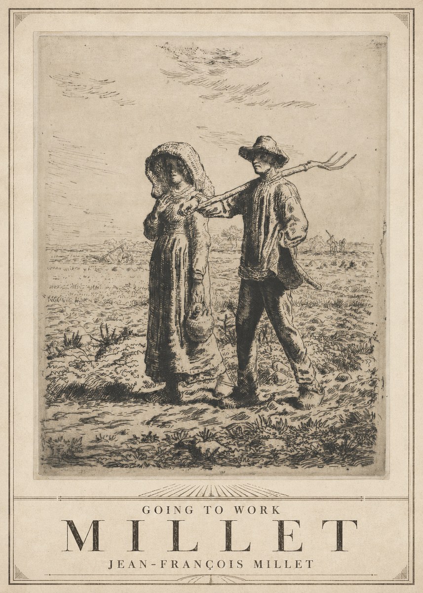Jean-François Millet Going to Work No3 - Poszter