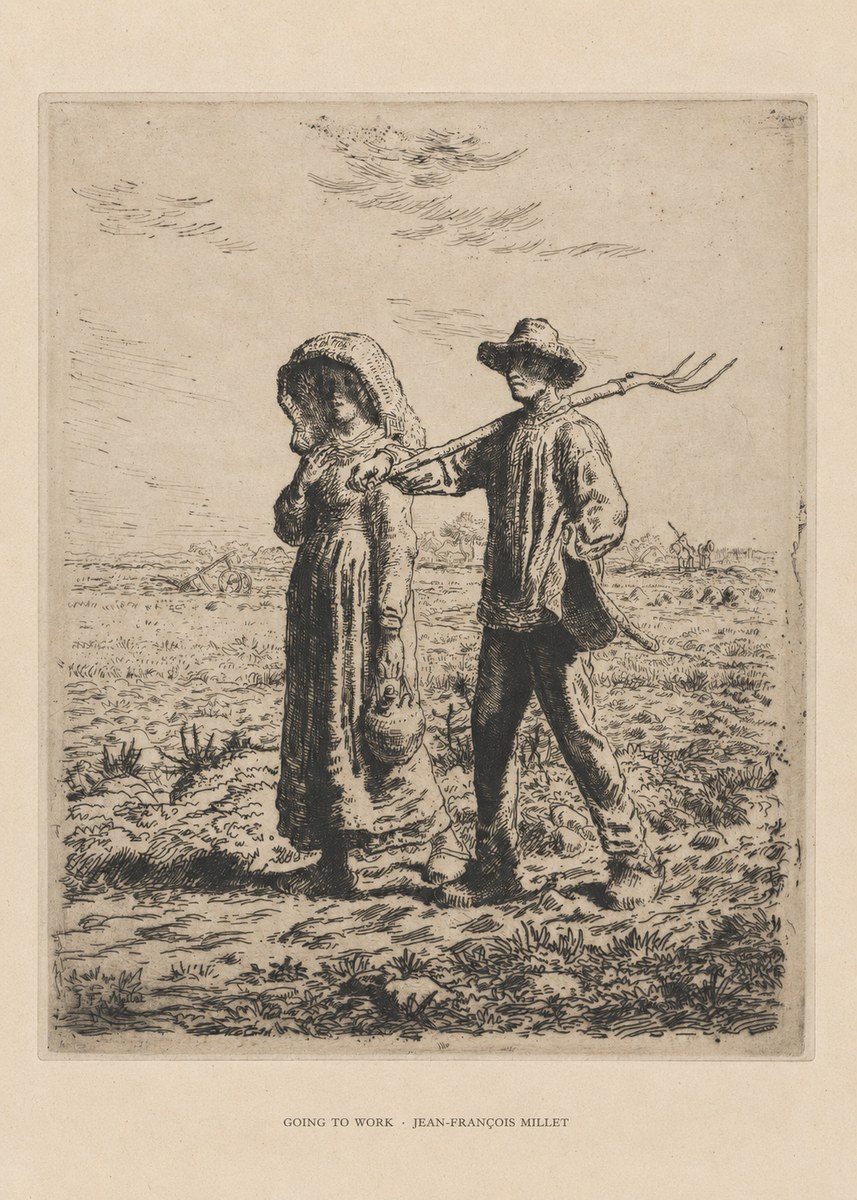 Jean-François Millet Going to Work No6 - Poszter