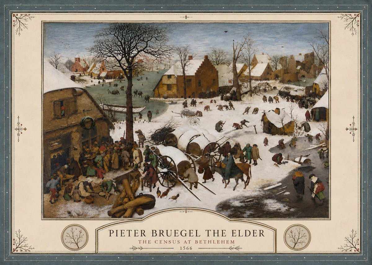 Pieter Bruegel The Census at Bethlehem IV No4 - Poszter